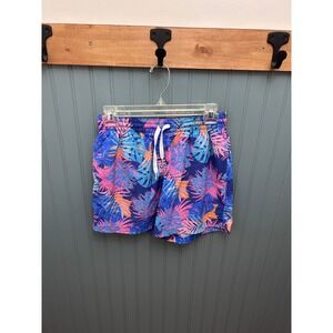 Chubbies Men's Swim Trunks Shorts Blue Pink Orange Palm Leaf Print